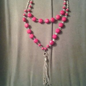 SALE! Vintage gold red beads necklace